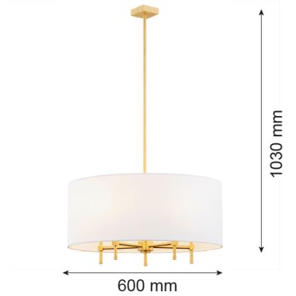 Argon 2132 - Pendelkrona ABBANO 5xE14/7W/230V mässing/vit