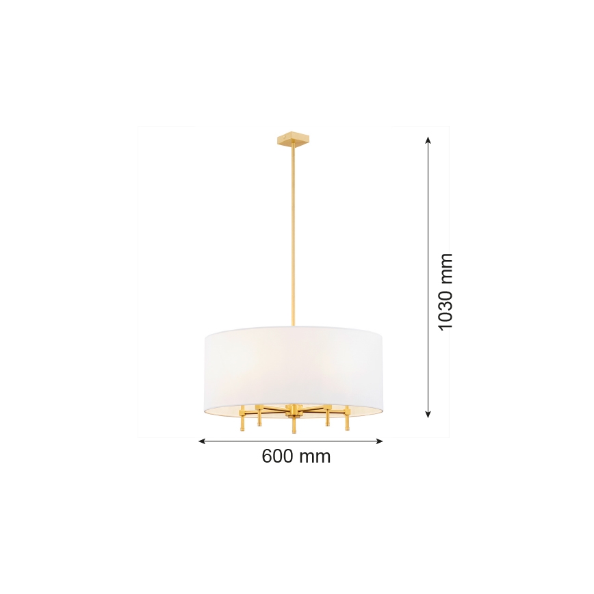 Argon 2132 - Pendelkrona ABBANO 5xE14/7W/230V mässing/vit