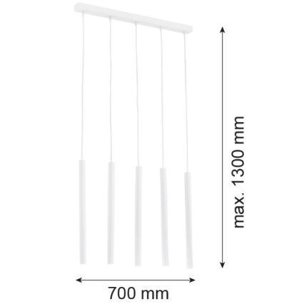 Argon 2136 - Taklampa ETNA 5xG9/6W/230V vit