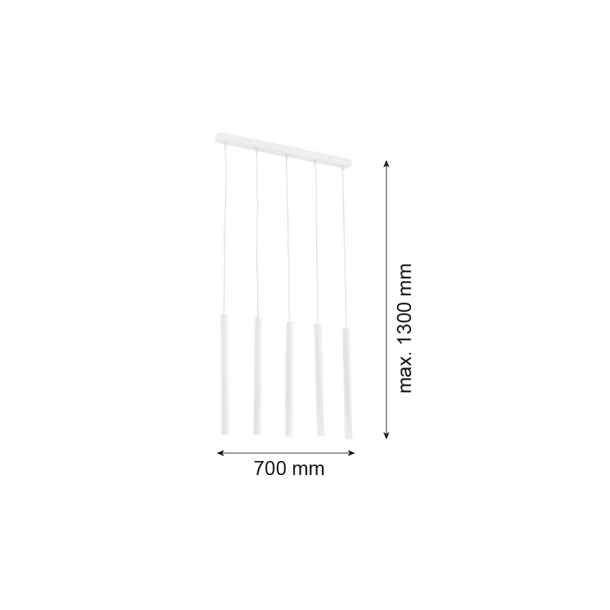 Argon 2136 - Taklampa ETNA 5xG9/6W/230V vit
