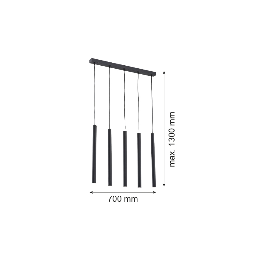 Argon 2137 - Taklampa ETNA 5xG9/6W/230V svart