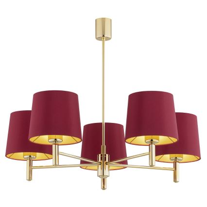 Argon 2169 - Pendelkrona PONTE PLUS 5xE27/15W/230V röd