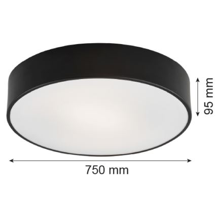 Argon 2536 - Takbelysning DARLING 6xE27/15W/230V svart