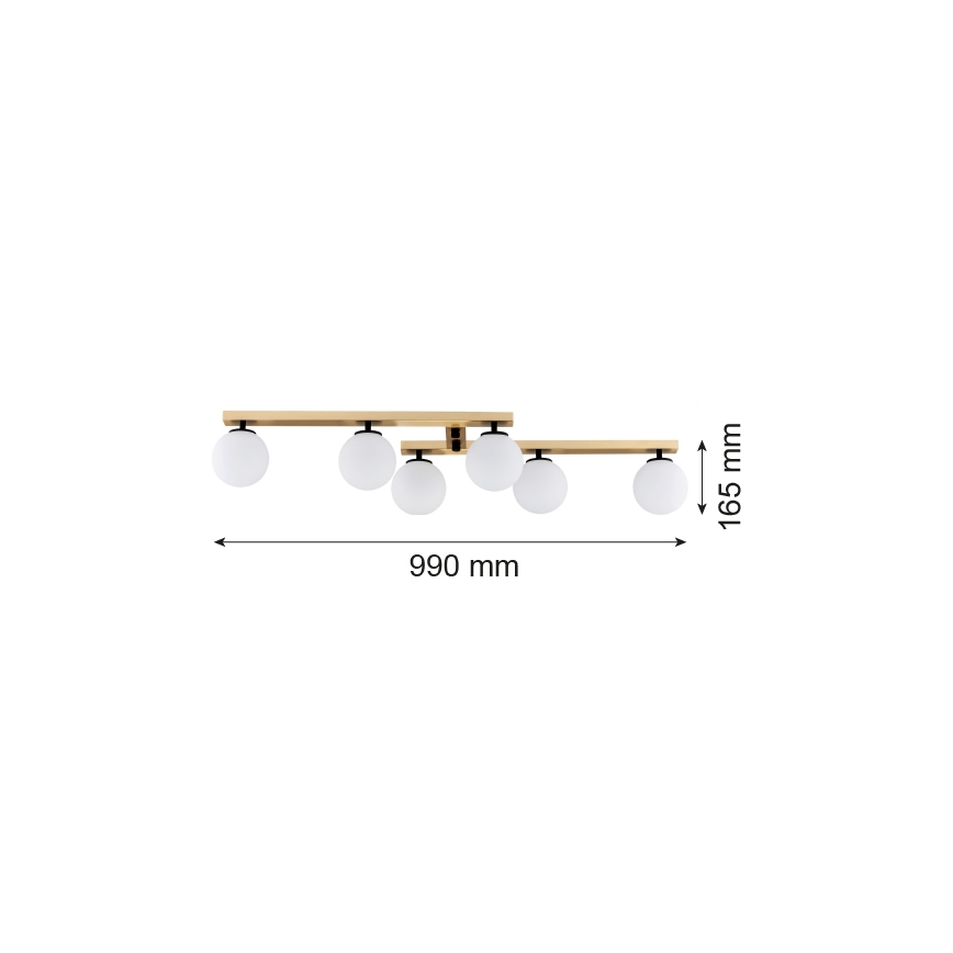 Argon 2544 - Fastsatt takkrona  FREEMONT 6xE14/7W/230V