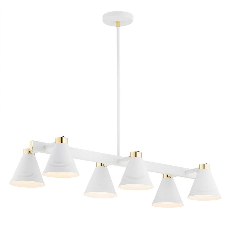Argon 2551 - Pendelkrona AVALONE 6xE27/15W/230V vit/gyllene