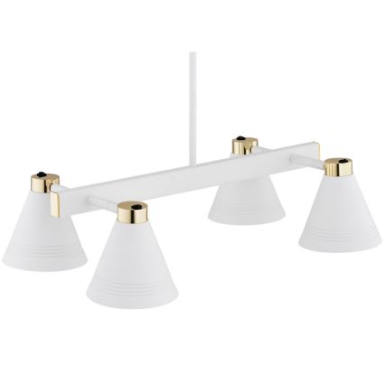 Argon 2551 - Pendelkrona AVALONE 6xE27/15W/230V vit/gyllene