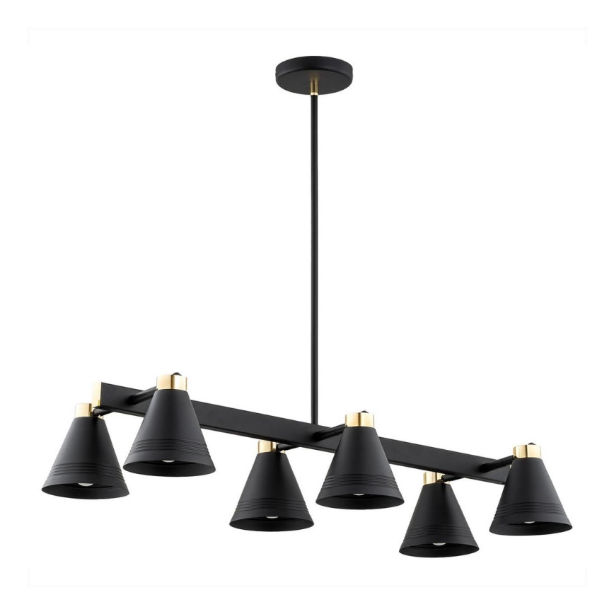 Argon 2552 - Pendelkrona AVALONE 6xE27/15W/230V svart/gyllene