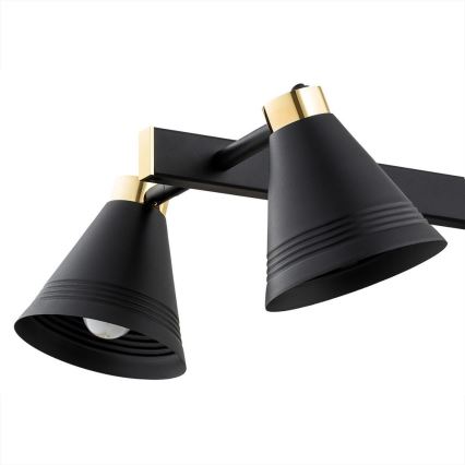 Argon 2552 - Pendelkrona AVALONE 6xE27/15W/230V svart/gyllene