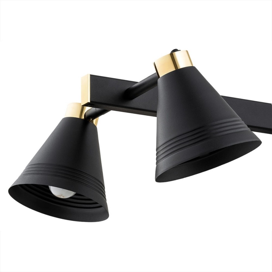 Argon 2552 - Pendelkrona AVALONE 6xE27/15W/230V svart/gyllene