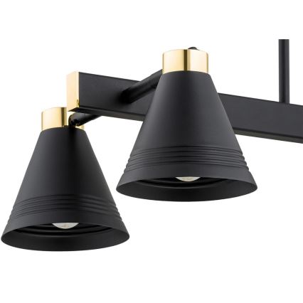 Argon 2552 - Pendelkrona AVALONE 6xE27/15W/230V svart/gyllene