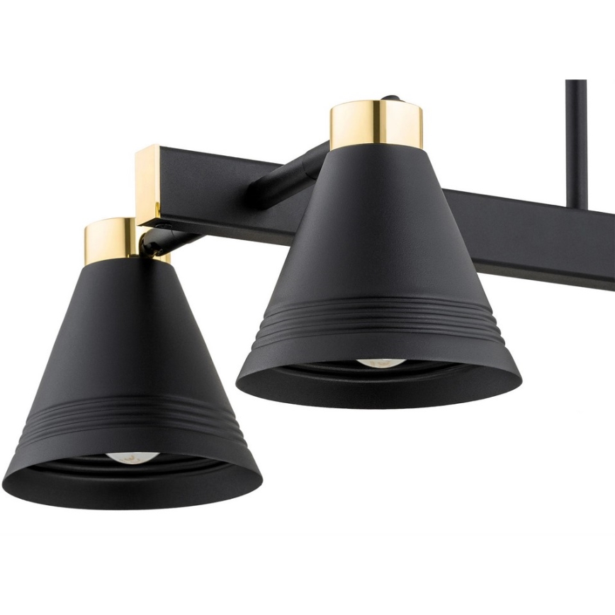 Argon 2552 - Pendelkrona AVALONE 6xE27/15W/230V svart/gyllene