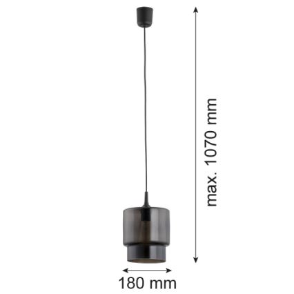 Argon 3270 - Ljuskrona med upphängningsrem NEWA 1xE27/15W/230V svart