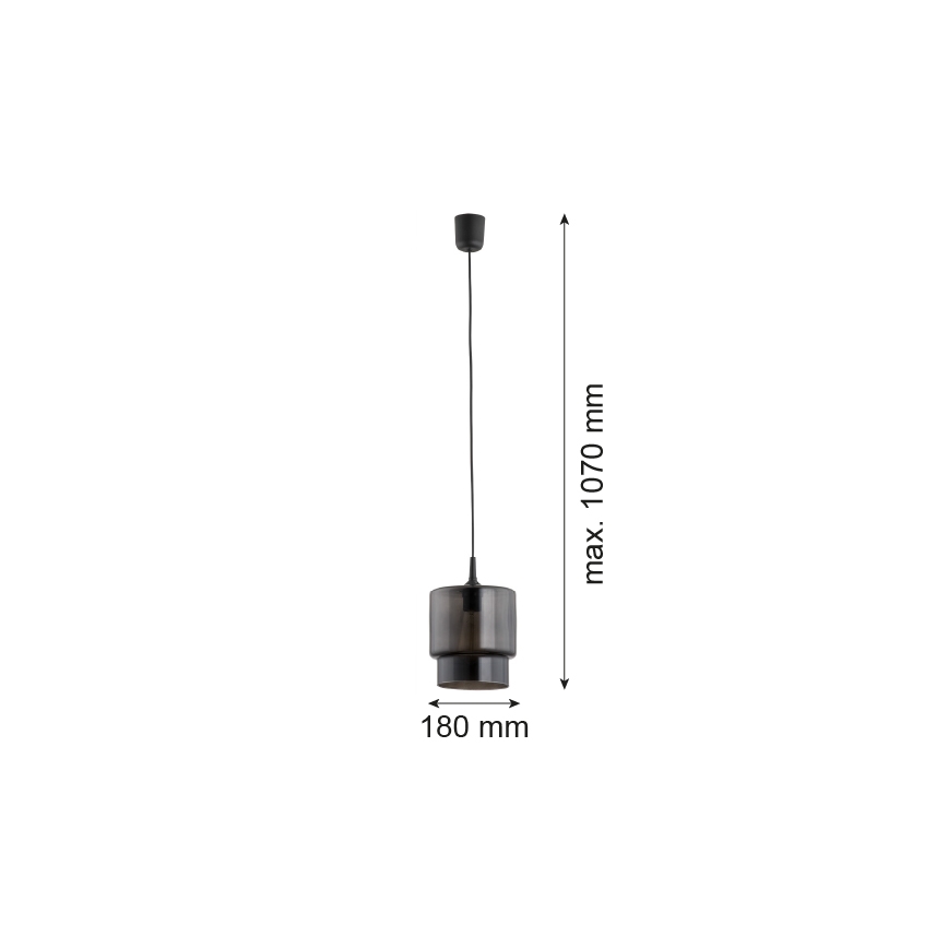Argon 3270 - Ljuskrona med upphängningsrem NEWA 1xE27/15W/230V svart