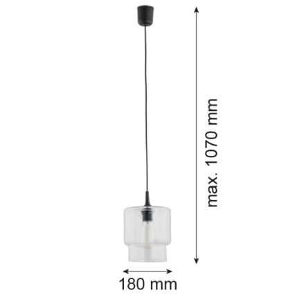 Argon 3275 - Ljuskrona med upphängningsrem NEWA 1xE27/15W/230V genomskinlig