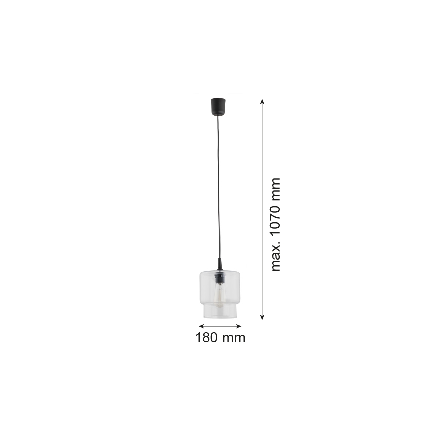 Argon 3275 - Ljuskrona med upphängningsrem NEWA 1xE27/15W/230V genomskinlig