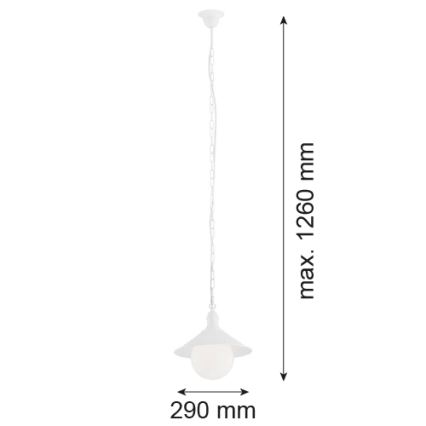 Argon 3296 - Utomhus Ljuskrona ERBA BIS 1xE27/60W/230V