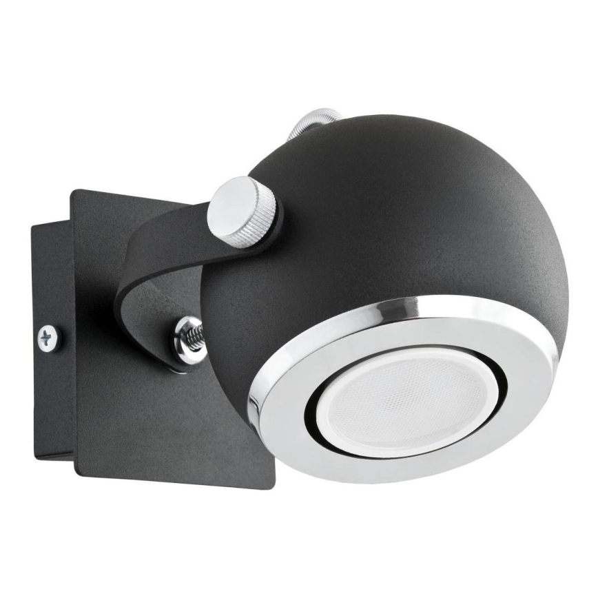 Argon 3638 - Väggspotlight KOS 1xGU10/5W/230V svart/skinande krom