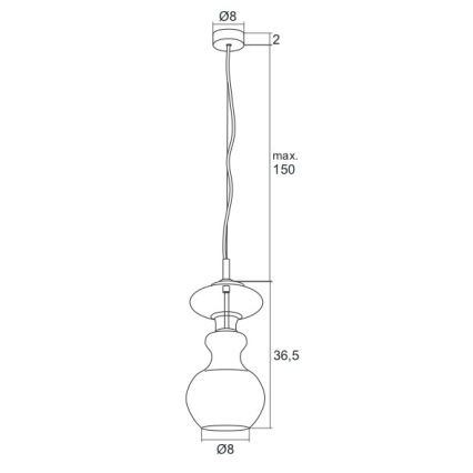 Argon 3800 - LED Ljuskrona med snöre MODENA LED/8W/230V