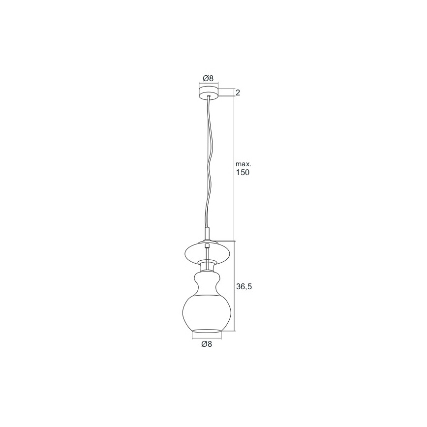 Argon 3800 - LED Ljuskrona med snöre MODENA LED/8W/230V