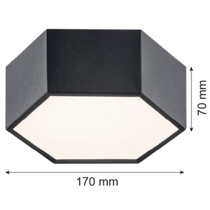 Argon 3824 - LED taklampa ARIZONA LED/9W/230V svart
