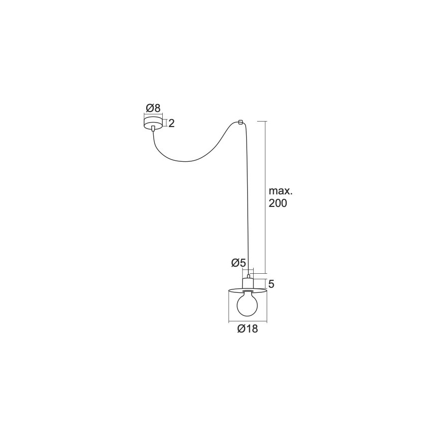 Argon 3836 - Ljuskrona med upphängningsrem CORSO 1xE27/15W/230V skinande krom