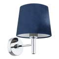 Argon 3908 - Vägglampa BOLZANO 1xE27/15W/230V blå/skinande krom