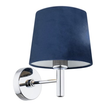 Argon 3908 - Vägglampa BOLZANO 1xE27/15W/230V blå/skinande krom