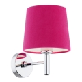 Argon 3909 - Vägglampa BOLZANO 1xE27/15W/230V rosa/skinande krom