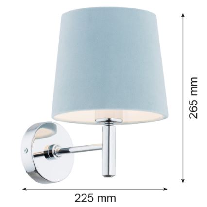 Argon 3910 - Vägglampa BOLZANO 1xE27/15W/230V blå/skinande krom