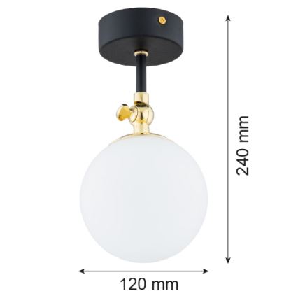 Argon 4003 - Badrum fäst ljuskrona LATINA 1xE14/7W/230V IP44 svart/mässing