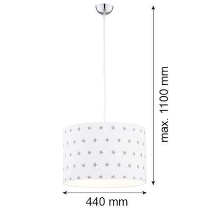 Argon 4133 - Ljuskrona med upphängningsrem MAGIC 1xE27/15W/230V vit