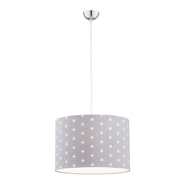 Argon 4134 - Ljuskrona med upphängningsrem MAGIC 1xE27/15W/230V grå/vit