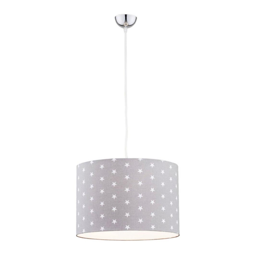 Argon 4134 - Ljuskrona med upphängningsrem MAGIC 1xE27/15W/230V grå/vit