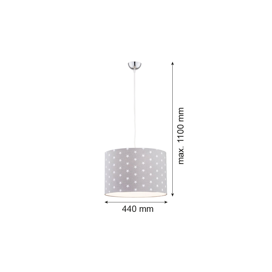 Argon 4134 - Ljuskrona med upphängningsrem MAGIC 1xE27/15W/230V grå/vit