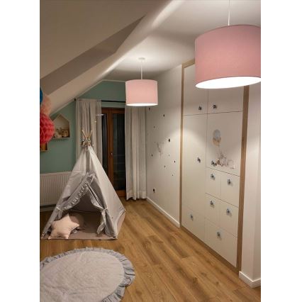 Argon 4136 - Ljuskrona med upphängningsrem MAGIC 1xE27/15W/230V rosa