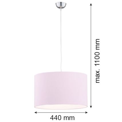 Argon 4136 - Ljuskrona med upphängningsrem MAGIC 1xE27/15W/230V rosa