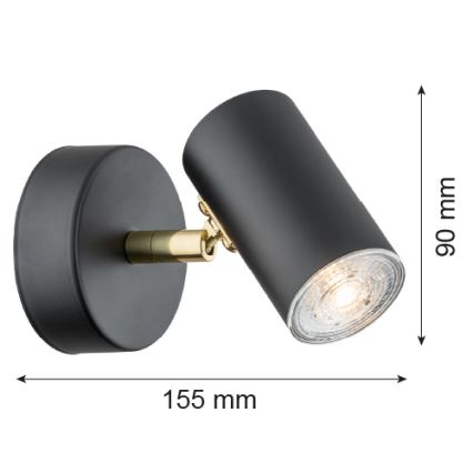 Argon 4210 - Takpotlight LAGOS 1xGU10/5W/230V svart/mässing