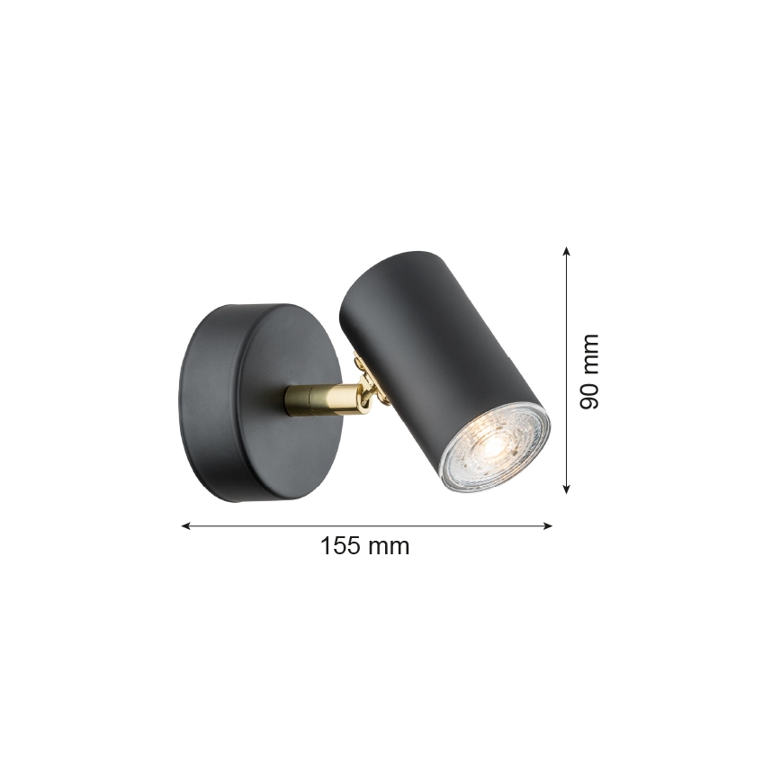 Argon 4210 - Takpotlight LAGOS 1xGU10/5W/230V svart/mässing