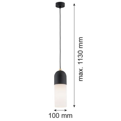 Argon 4213 - Ljuskrona med upphängningsrem BURGOS 1xE27/15W/230V svart