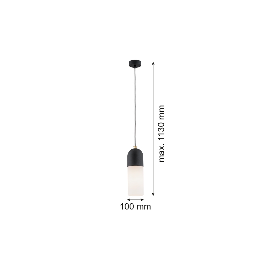 Argon 4213 - Ljuskrona med upphängningsrem BURGOS 1xE27/15W/230V svart