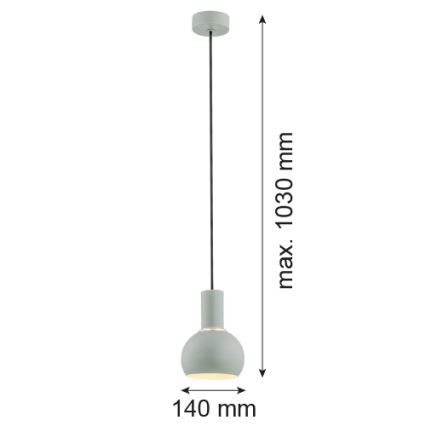 Argon 4214 - Ljuskrona med upphängningsrem SINES 1xE27/15W/230V grön