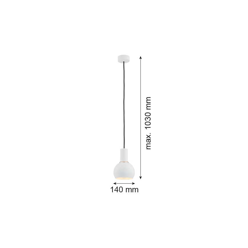 Argon 4215 - Ljuskrona med upphängningsrem SINES 1xE27/15W/230V diameter 14 cm vit