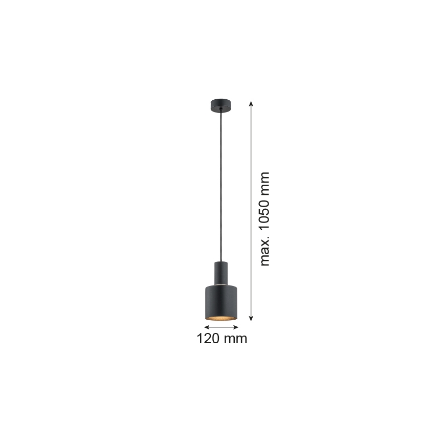 Argon 4219 - Ljuskrona med upphängningsrem SINES 1xE27/15W/230V diameter 12 cm svart