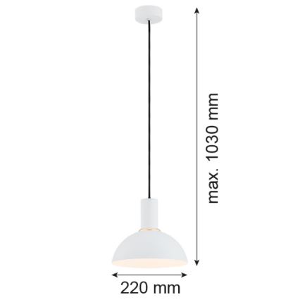 Argon 4220 - Ljuskrona med upphängningsrem SINES 1xE27/15W/230V diameter 28 cm vit