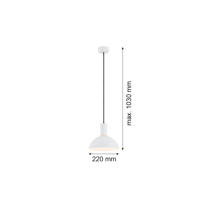 Argon 4220 - Ljuskrona med upphängningsrem SINES 1xE27/15W/230V diameter 28 cm vit