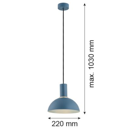 Argon 4221 - Ljuskrona med upphängningsrem SINES 1xE27/15W/230V diameter 28 cm blå