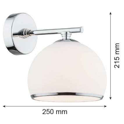 Argon 4254 - Vägglampa MARBELLA 1xE27/15W/230V skinande krom