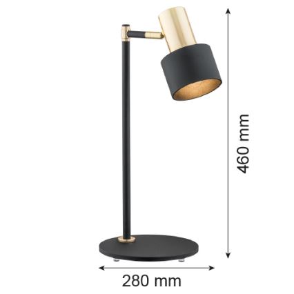 Argon 4257 - Bordslampa DORIA 1xE27/15W/230V svart/mässing
