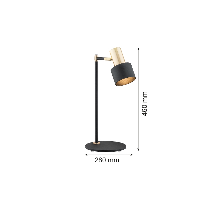 Argon 4257 - Bordslampa DORIA 1xE27/15W/230V svart/mässing