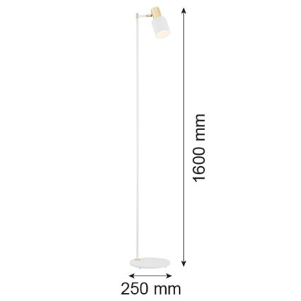 Argon 4258 - Golvlampa DORIA 1xE27/15W/230V vit/mässing
